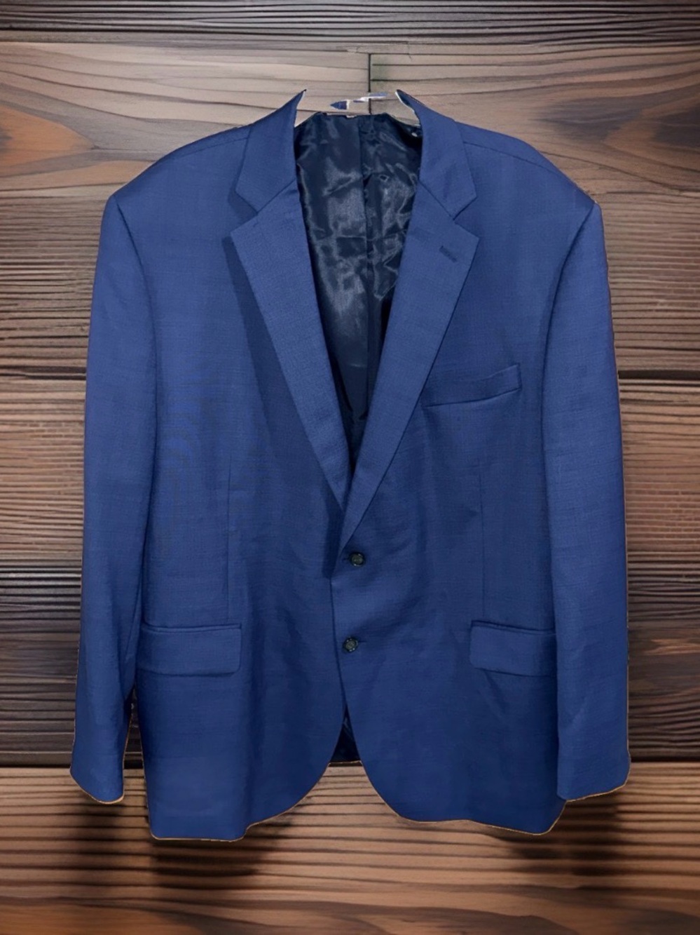 Stafford Men’s Medium Blue Two-Button Suit/Sports Coat-50R-EC